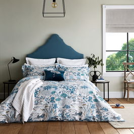 Sanderson Crane & Frog Duvet Cover Double Blue