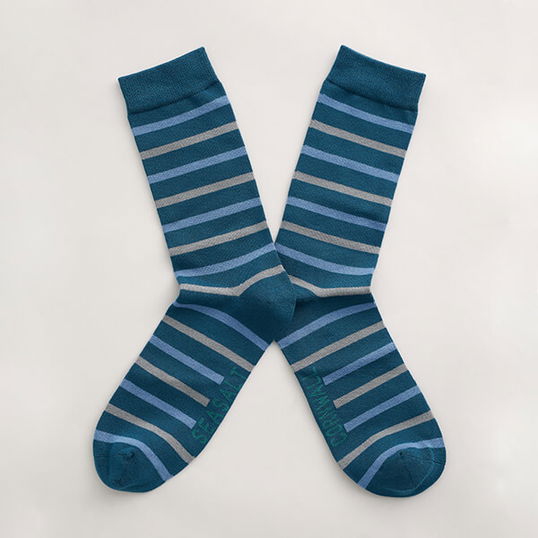 Seasalt Men`s Sailor Socks Duet Dark Eden Cornish Blue