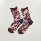 Seasalt Womens Arty Socks Dotty Flower Red Ship Size 4-7