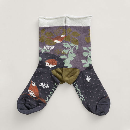 Seasalt Snowy Scenes Socks Winter Harmony Coal Size 4-7