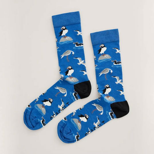Seasalt Mens Bamboo Arty Socks Bird Reserve Sea Skipper Size 8-12