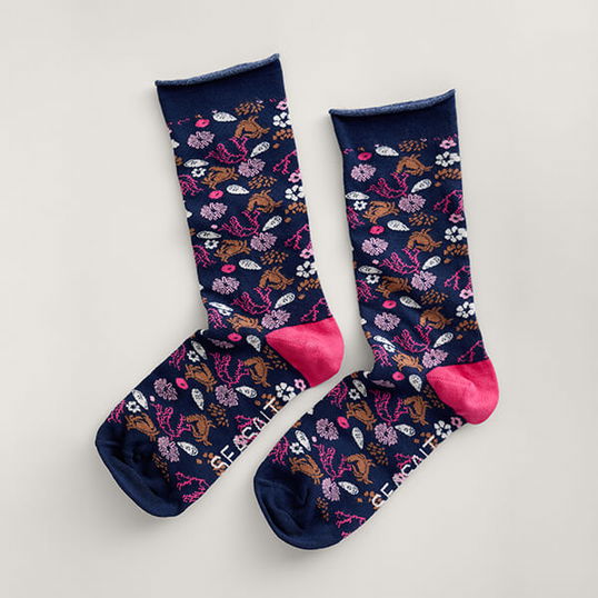 Seasalt Womens Bamboo Arty Socks Salt Myth Maritime Size 4-7