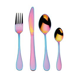 Mikasa Iridescent Rainbow 16 Piece Stainless Steel Cutlery Set