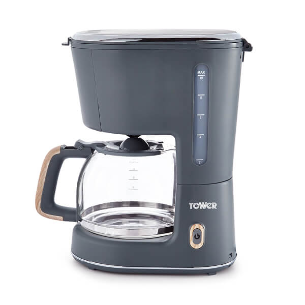 Tower Scandi 1.25 Litre 900W Coffee Maker Grey