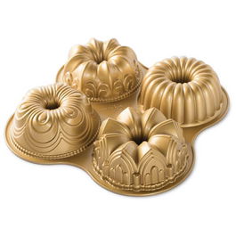 Nordic Ware Bundt Quartet Pan Gold