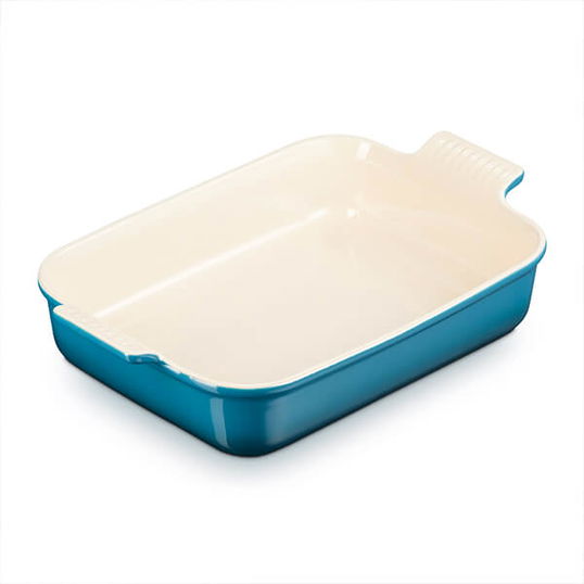 Le Creuset Deep Teal Stoneware Large 32cm Heritage Rectangular Dish