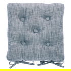 Walton & Co Flint Blue Chambray Seat Pad with Ties