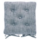 Walton & Co Flint Blue Chambray Seat Pad with Ties