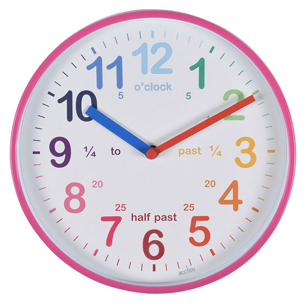 Acctim Wickford Kids Wall Clock Pink