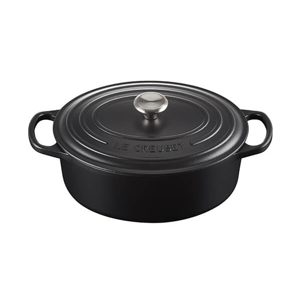Le Creuset Signature Satin Black Cast Iron 25cm Oval Casserole