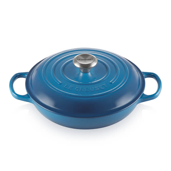 Le Creuset Signature Marseille Blue Cast Iron 30cm Shallow Casserole