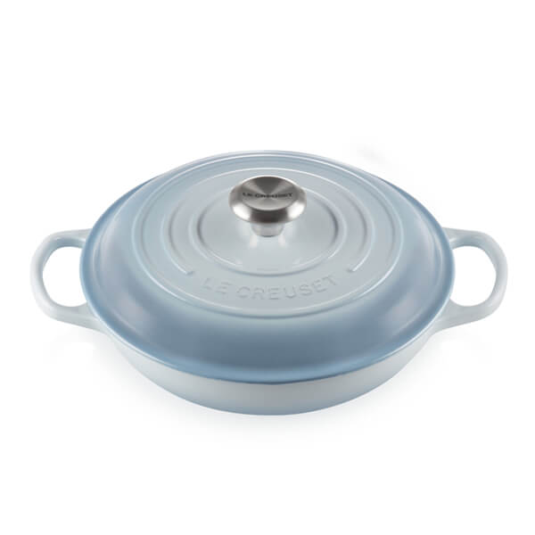 Le Creuset Signature Coastal Blue Cast Iron 30cm Shallow Casserole