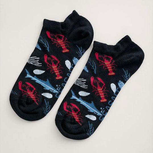 Seasalt Mens Sailor Trainer Socks Swashline Monoprint Size 8-12