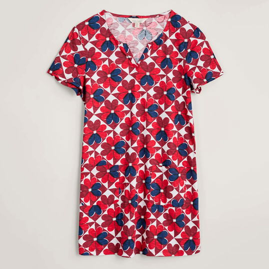 Seasalt Artist`s Palette V-Neck Tunic Floral Tile Jam