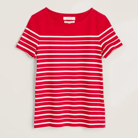 Seasalt Sailor T-Shirt Falmouth Shore Crimson Chalk