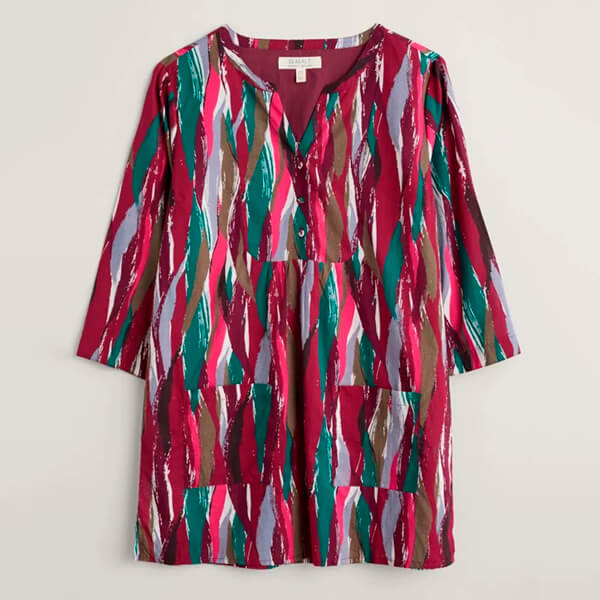 Seasalt Aventurier Printed Cotton Tunic Kelp Collage Dulse