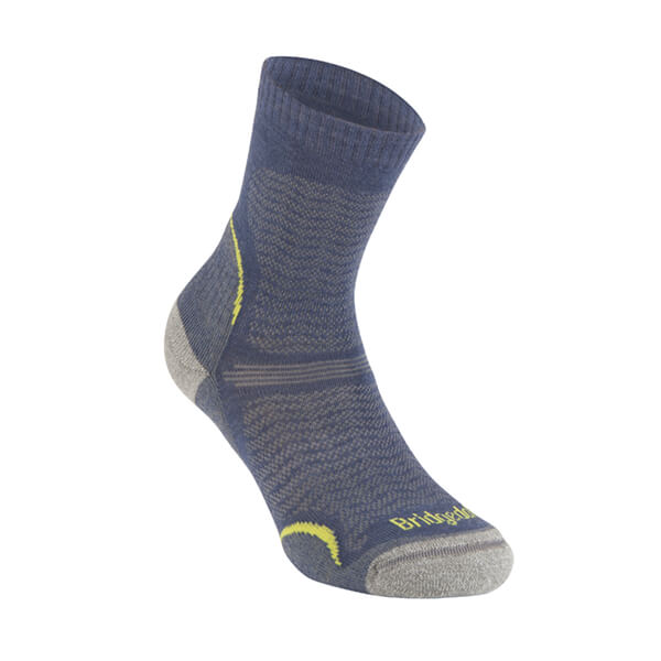 Bridgedale Womens Hike Ultra Light T2 Merino Performance Original Crew Socks Denim