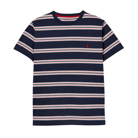 Joules Mens Navy Stripe Boathouse Stripe T-Shirt