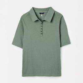 Joules Green Harriett Ribbed Henley Top