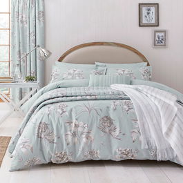 Sanderson Options Etchings & Roses Duvet Cover Set Super King Size Duck Egg