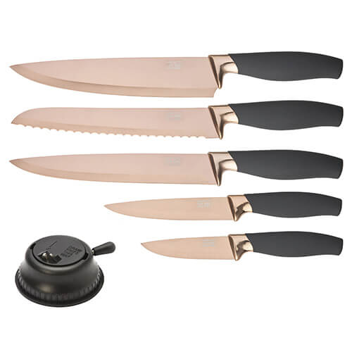 Taylors Eye Witness Brooklyn Rose Gold 5 Piece Box Set With Knife Sharpener