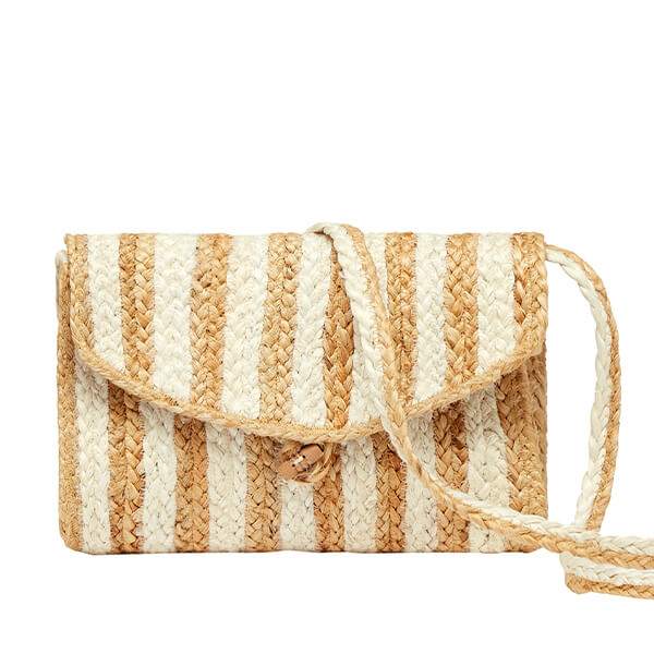 Joules Natural Budleigh Jute Envelope Cross Body Bag