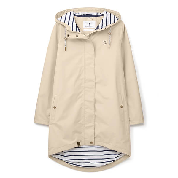 Lighthouse Ladies Beachcomber Long Coat Biscuit
