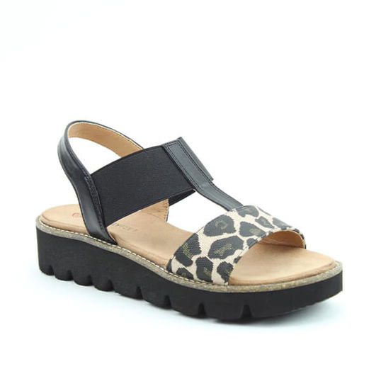 Heavenly Feet Ritz Black Leopard Premium Sandals Size 3