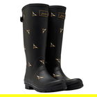 Joules Black Bee Printed Wellies with Adjustable Back Gusset Size 3