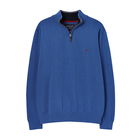 Joules Mens Blue Marl Hillside Quarter Zip Funnel Neck Jumper Size S