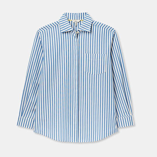 Joules Blue Stripe Amilla Dropped Shoulder Shirt