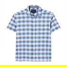 Joules Mens Blue Gingham Breaker Short Sleeve Linen Shirt