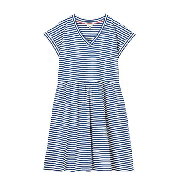 Joules Blue Stripe Piper Shirt Jersey Dress
