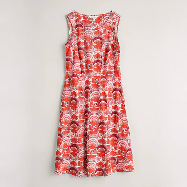 Seasalt Quick Sketch Dress Sea Lily Geo Orange Coral