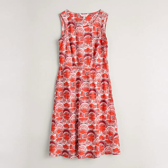Seasalt Quick Sketch Dress Sea Lily Geo Orange Coral