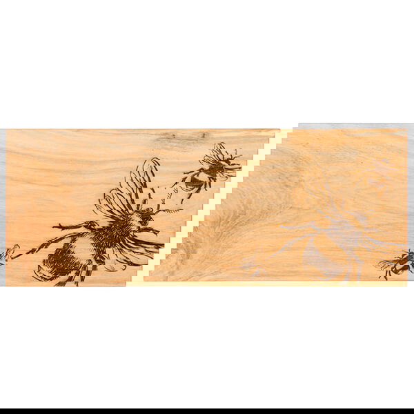 The Just Slate Company Bee Large Oak Serving Board