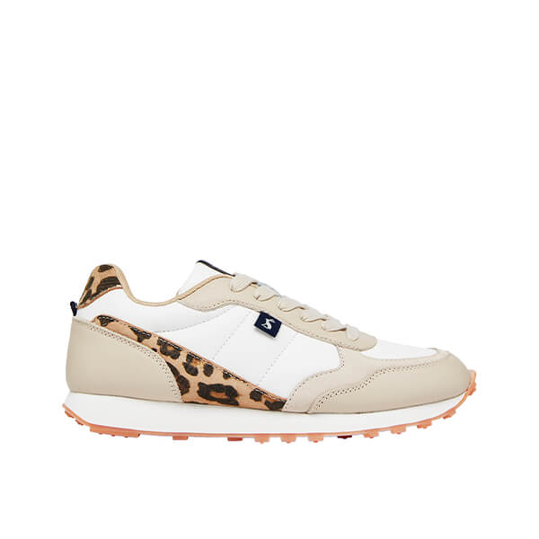 Joules Leopard Shoreditch Luxe Lace Up Trainer with EVA Sole Size 6