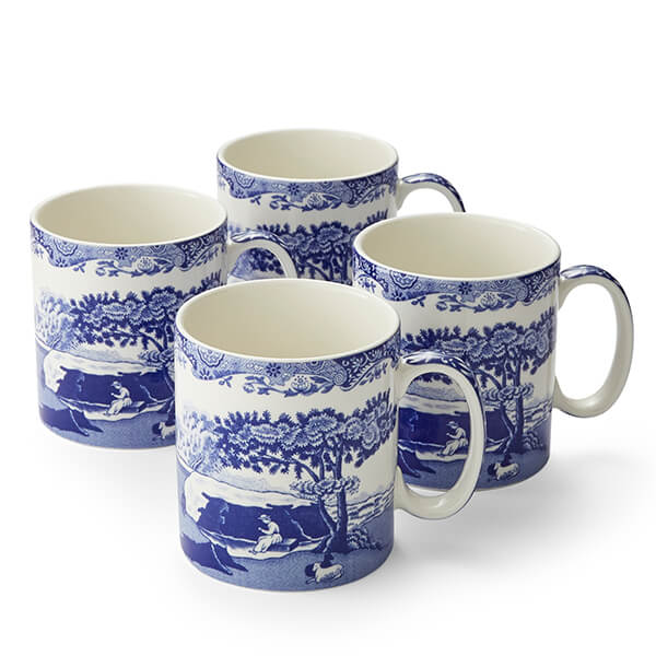 Spode Blue Italian Set of 4 Small Mugs
