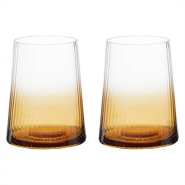 Anton Studios Empire Set of 2 DOF Tumblers Amber