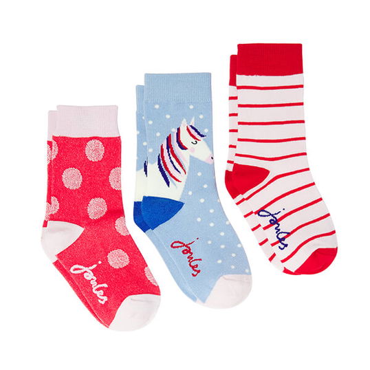 Joules Horse Spot Stripe Pack of 3 Brill Bamboo Socks Size 9-12
