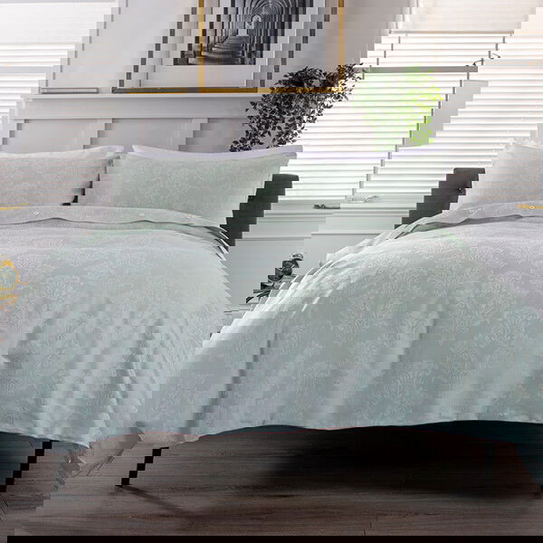 The Lyndon Company Versailles Duvet Set Duck Egg King