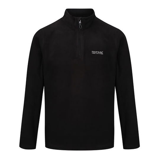 Regatta Mens Thompson Lightweight Half Zip Fleece Black Size L