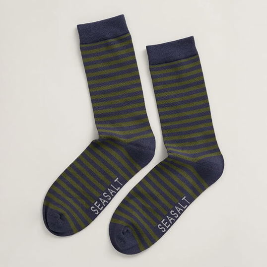 Seasalt Mens Sailor Socks Weatherboard Magpie Hosta