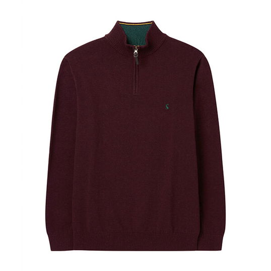 Joules Port Hillside Seasonal Quarter Zip Funnel Neck Jumper Size L