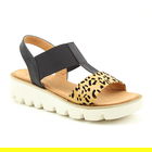 Heavenly Feet Ritz Black Leopard Premium Sandals Size 7