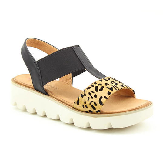 Heavenly Feet Ritz Black Leopard Premium Sandals Size 7
