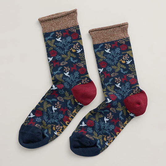 Seasalt Snowy Scenes Socks Winter Wildlife Maritime