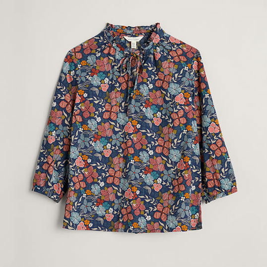 Seasalt Winnard Top Coast Floral Mix Size 14