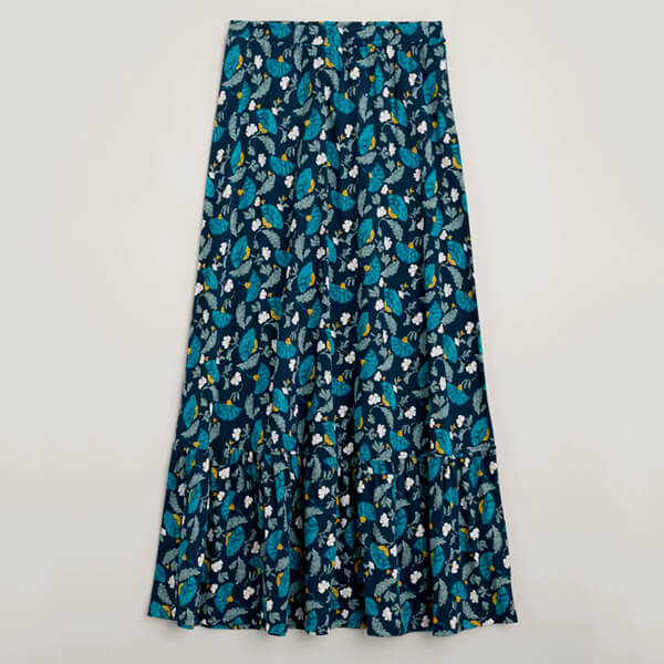 Seasalt Guiding Light Maxi Skirt Inky Brocade Maritime Size 12