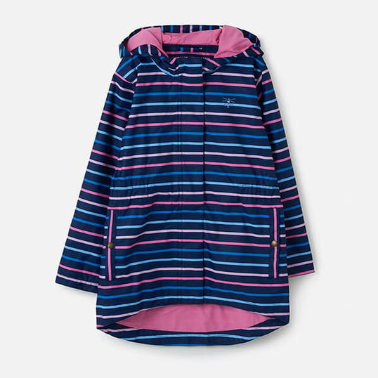 Lighthouse Girls Charlotte Coat Blue Pink Stripe Size 1-2y